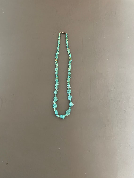 Turquoise nugget Necklace | Genuine Turquoise Vin… - image 2