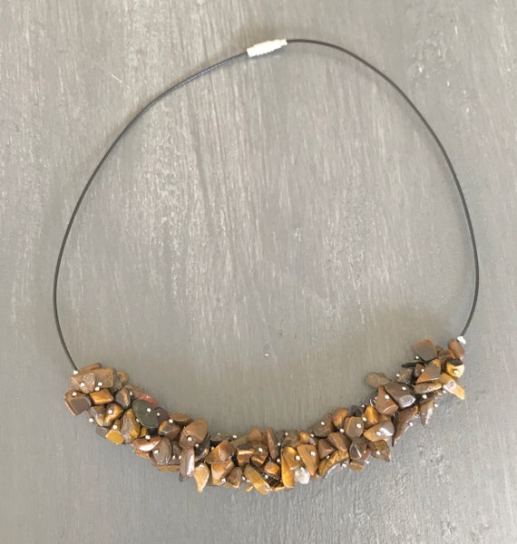 Vintage Tiger-Eye choker | Chunky Tiger Eye | Gems