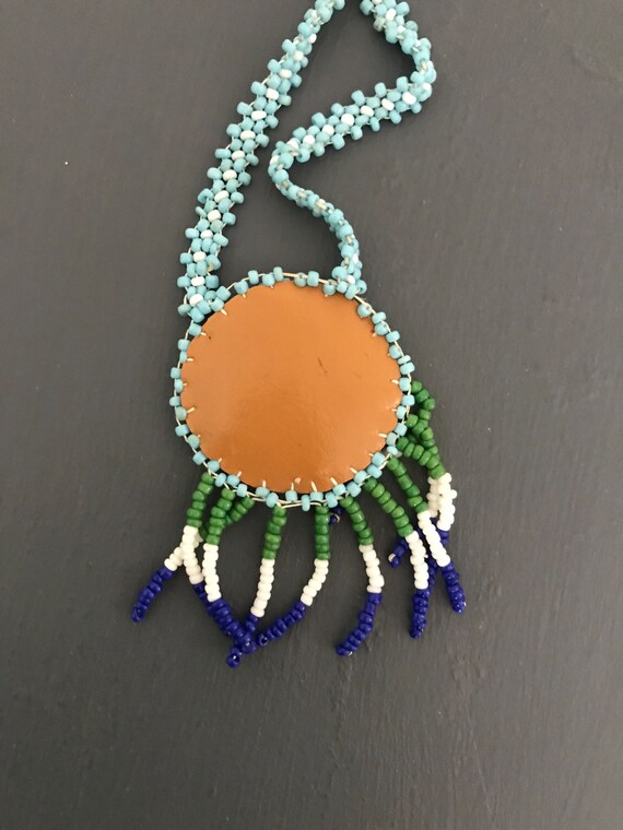 Seed Bead Southwest Medallion on beaded string | … - image 6