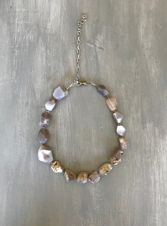 Chunky Agate Necklace | Druzy Agate Stones | Chunk