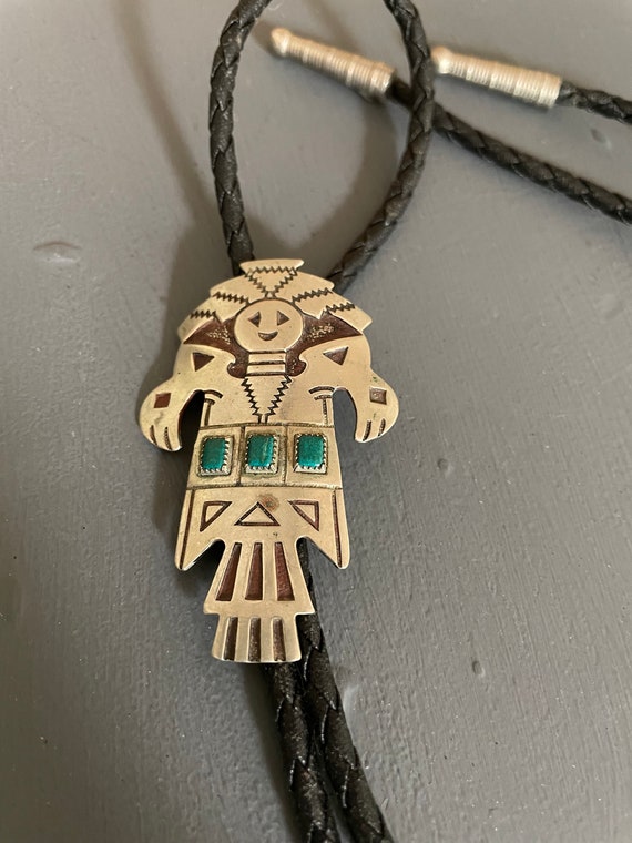 Kachina Bolo Tie | Bell Trading Post | Nickel Sil… - image 2