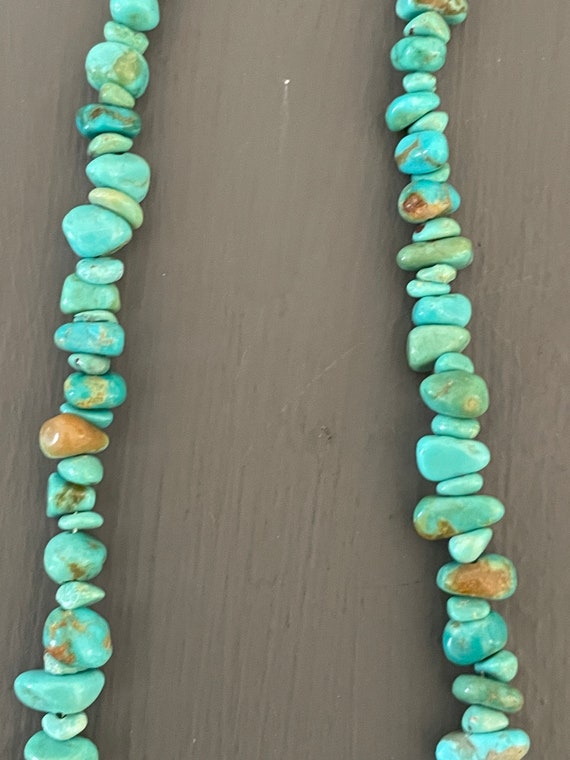 Turquoise nugget Necklace | Genuine Turquoise Vin… - image 7