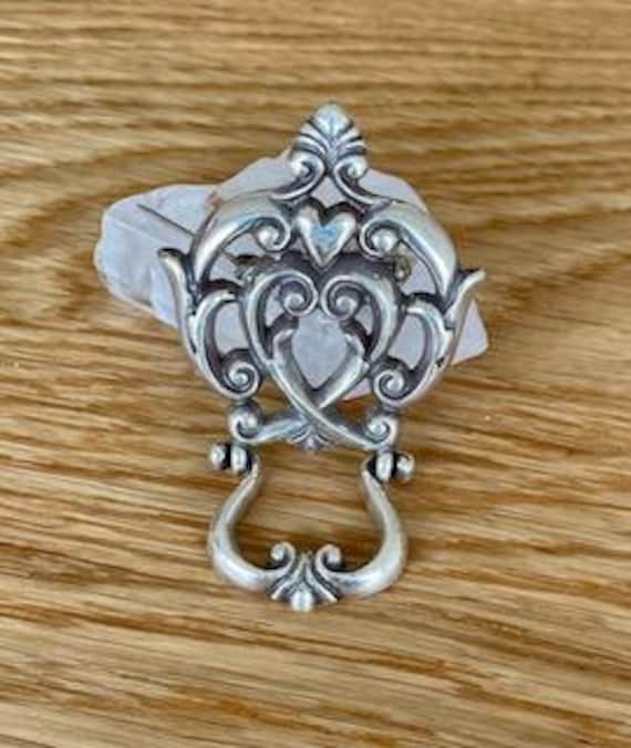Vintage Hat Pin Silver Tone Heart Scrollwork Vintage Hat Pin Silver Tone Heart Scrollwork | eBay main image 2