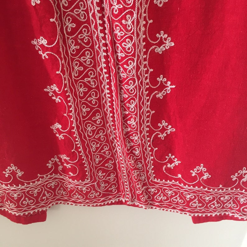 vintage 2 piece set asian pant set ethnic print pant suit batik print blouse red cotton skirt and top tunic
