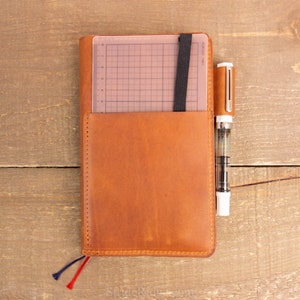 B6 Slim Jibun Techo 2024 Planner Cover in Tan Latigo Horween Leather