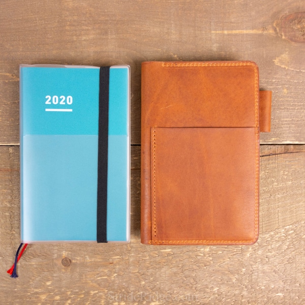 B6 Slim Jibun Techo 3 in 1 Planner Cover - 2024 - English Tan Leather