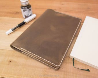 Midori MD Notebook Cover - A5 - Natural Leather