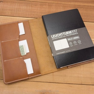 Couverture moyenne A5 Leuchtturm1917 - Pochettes pour cartes - Tan