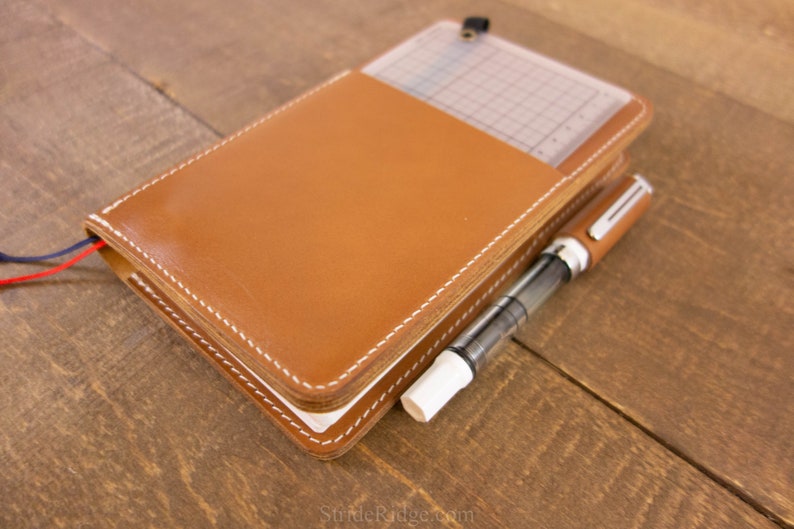 B6 Slim Jibun Techo 3 in 1 Planner Cover 2024 Tan Leather image 4