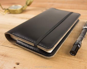 Leuchtturm1917 Pocket Notebook Cover 90 x 150mm - Black Leather