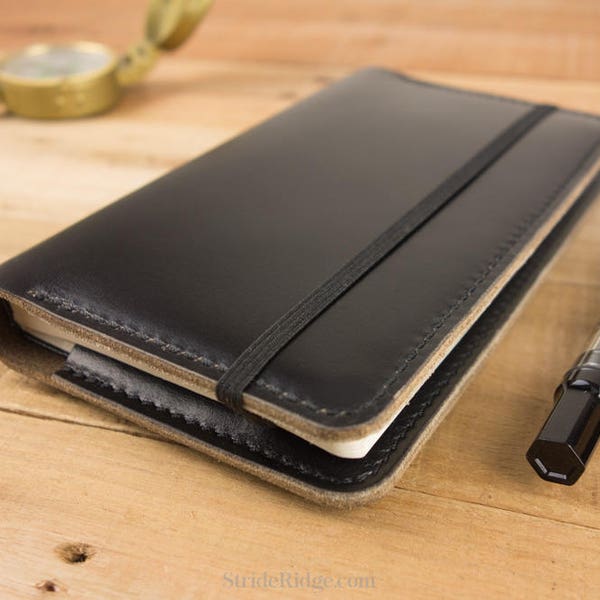 Leuchtturm1917 Pocket Notebook Cover 90 x 150mm - Black Leather