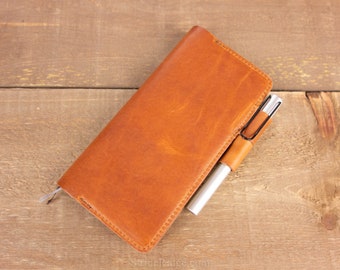Hobonichi Weeks Cover - Pen Loops - English Tan Leather - 2024
