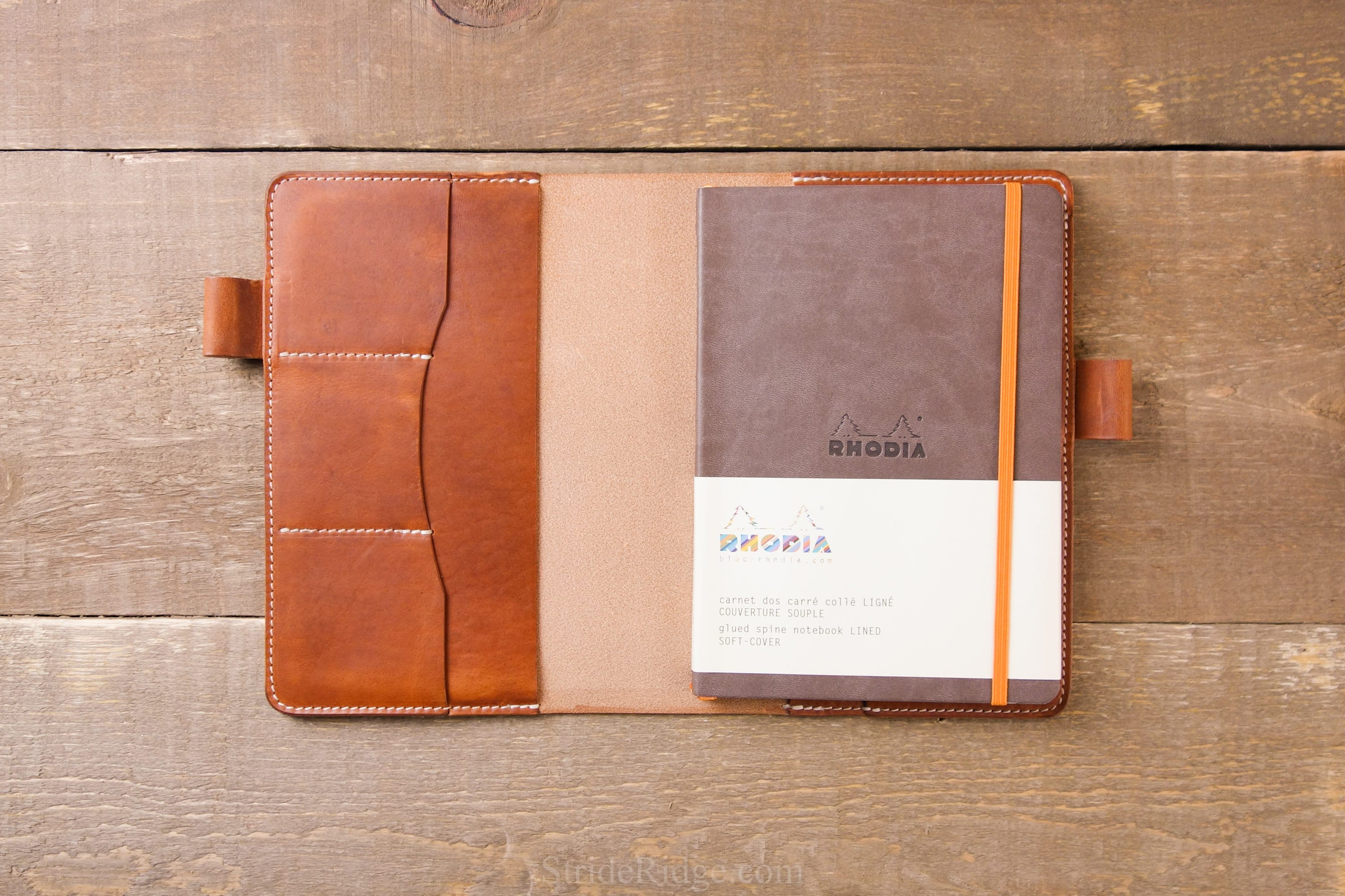 Personalized Leather Cover Portfolio for RHODIA pad No 16 A5 size / 5. -  Extra Studio