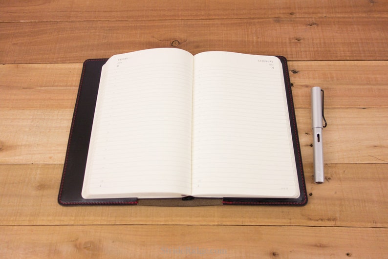 Moleskine 18 Month Daily Planner Cover in Black Horween Etsy