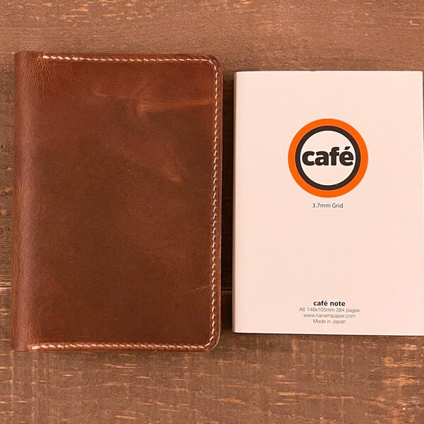 Cafe Note B6 Slim Cover - Natural Dublin Horween Leather - fits Nanami's Cafe Note v3