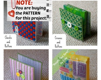 Plastic Canvas Pattern: "Colorful Buttons Napkin Holder Covers" (4 designs) ***PATTERN ONLY***