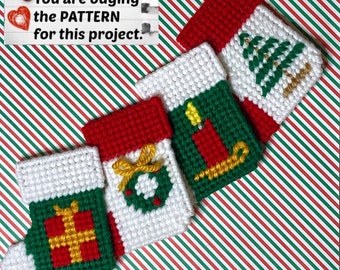 Plastic Canvas Pattern: Christmas Stockings -- "Christmas Motifs" (4 designs) ***PATTERN ONLY***