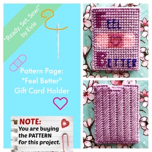 Pagine del modello Plastic Canvas: porta-buoni regalo "Feel Better" (grafici e foto, nessuna istruzione scritta) **SOLO MODELLO!**