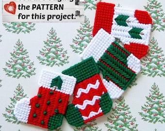 Plastic Canvas Pattern: Christmas Stockings -- "Zig Zags" (4 designs) ***PATTERN ONLY***