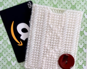 Plastic Canvas: "Sweater Weather -- Cable Knit" Gift Card Holder