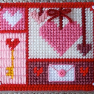 Plastic Canvas Pattern: Valentine Hearts Napkin Holder Covers PATTERN ONLY image 2