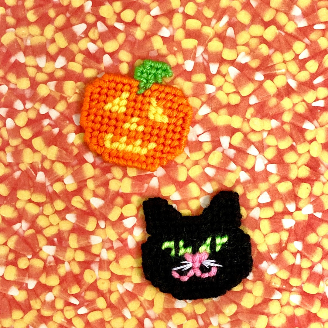 Plastic Canvas Jack and Cat Mini set of 2 Black Etsy