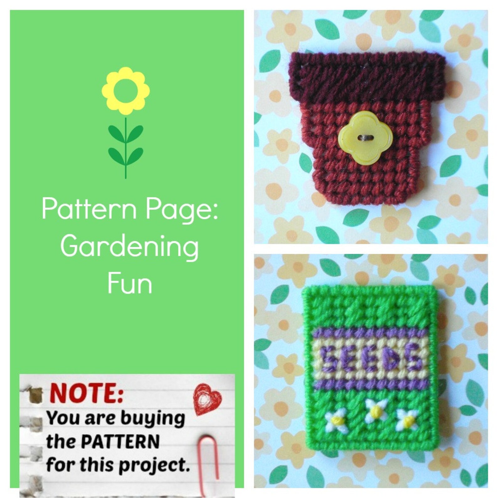 Plastic Canvas Pattern Page gardening Fun 2 Etsy