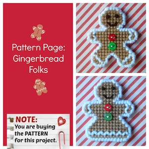 Plastic Canvas Pattern Page: &quot;Gingerbread Folks&quot; (2 designs, graphs and photos, no written instructions) ***PATTERN ONLY!***