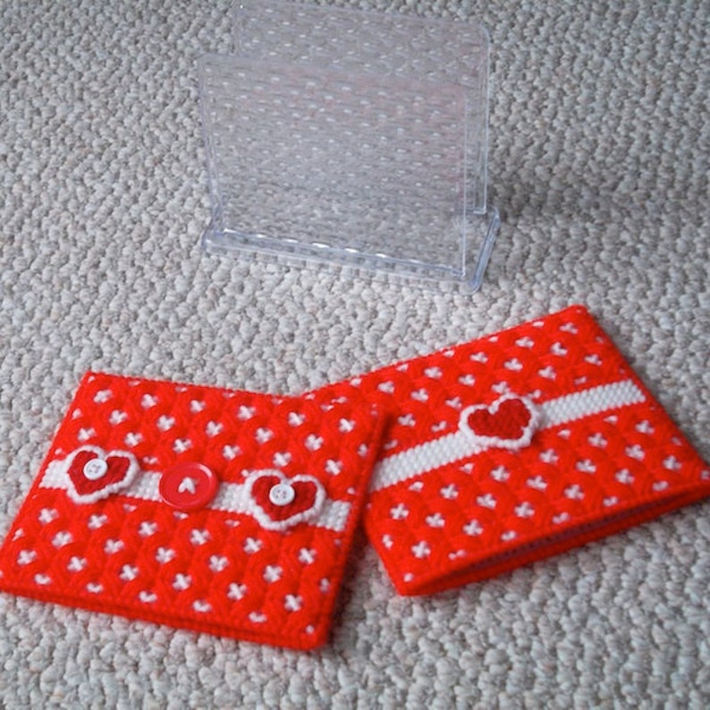 Plastic Canvas: Hearts and Buttons Napkin Holder Covers COVERS ONLY image 2