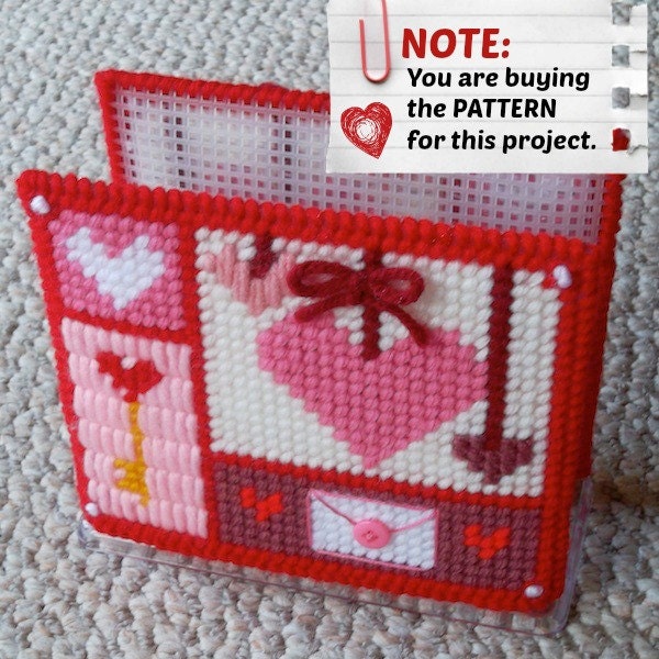 Plastic Canvas Pattern: Valentine Hearts Napkin Holder Covers ***PATTERN ONLY***