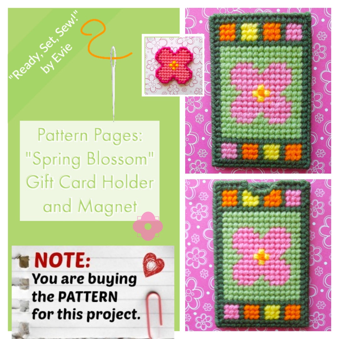 Plastic Canvas Pattern Pages: spring Bloom Gift Card Holder and Magnet Set graphs and Photos, No Written Instructions PATTERN ONLY - Etsy