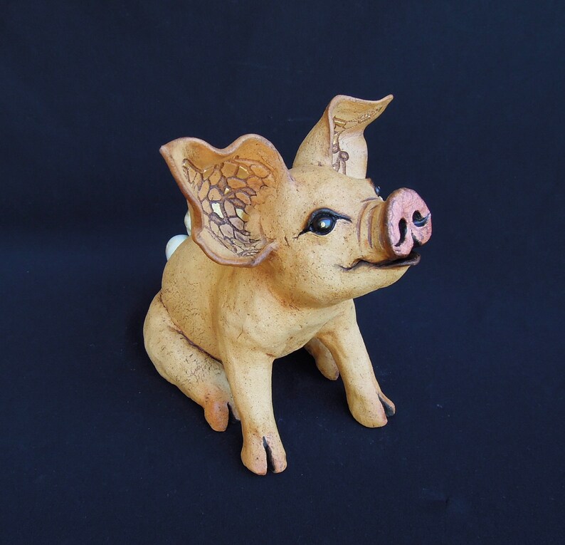 Handmade Small Clay Pig Whimsical Pig Art Baby piggy Unique Etsy