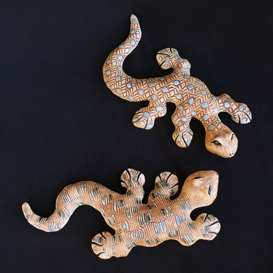 Handmade Ceramic Medium Lizard Lizard Wall Art Clay Garden Etsy