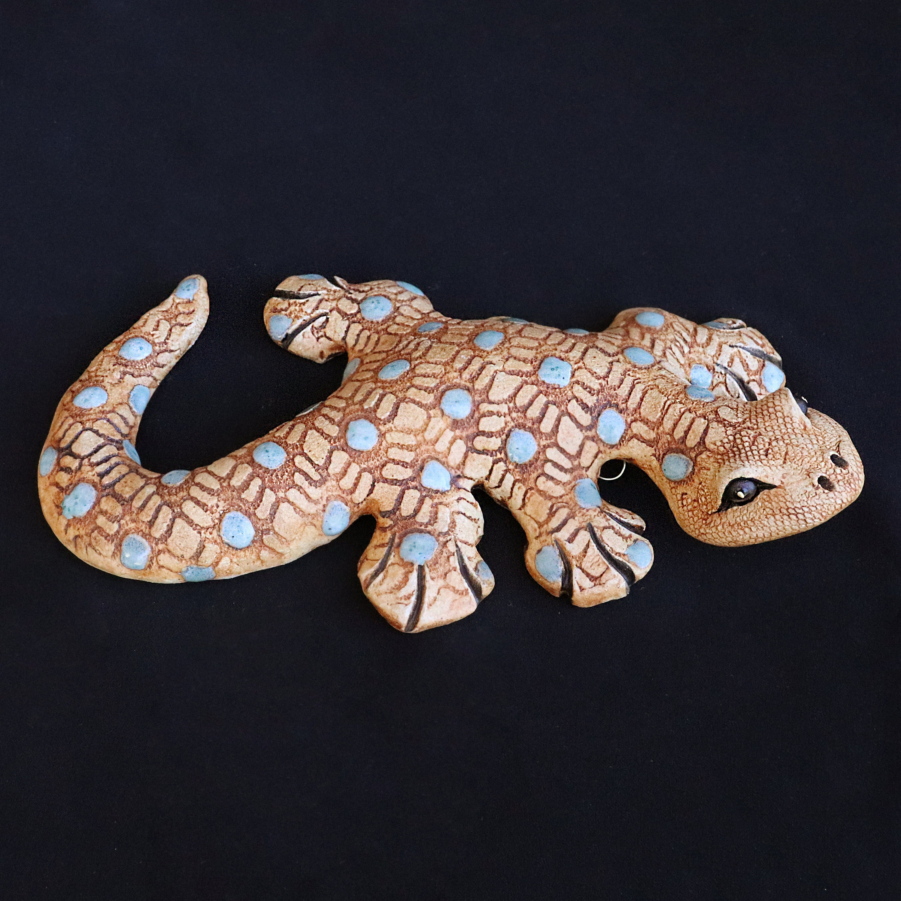 Handmade Ceramic Small Lizard, Lizard Wall Art, Clay Garden Gecko