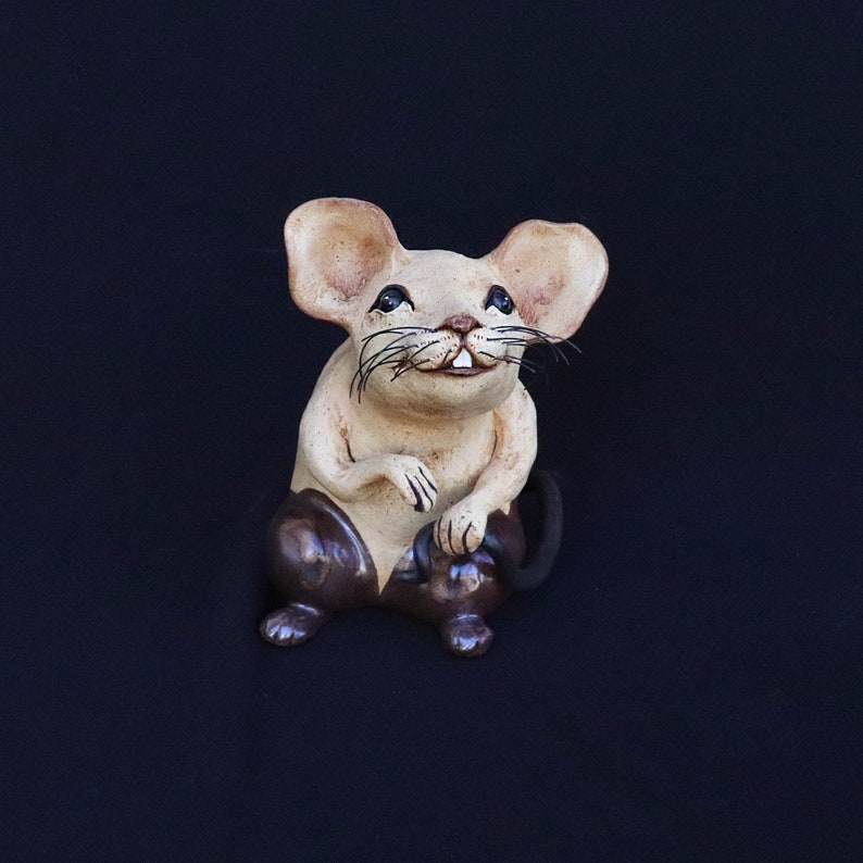 Handmade Ceramic Mouse Sculpture Original Pottery Home Decor Etsy
