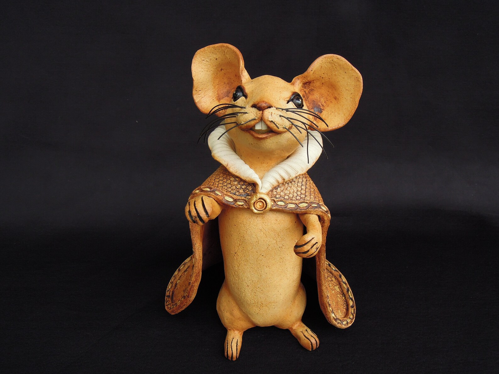 Handmade Clay Caped Mouse figurine Outdoor Ceramic Animal Etsy