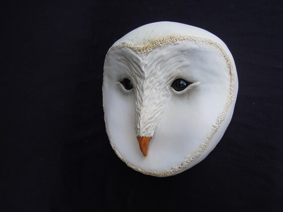 Handmade Ceramic Owl Mask: Unique Wall Art Sculpture