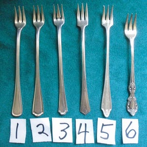 Seafood, Pickle and Olive Forks, YOUR CHOICE, Vintage Silver Plate