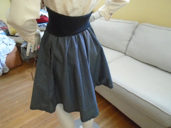 Black Circle Skirt With Tiny White Polka Dots, Tw… - image 4