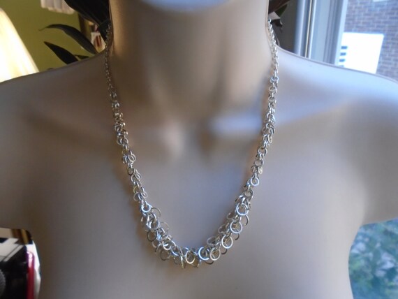 Avon Silvertone Necklace, 16" With 3" Extender - image 1