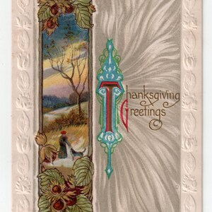 Vintage Thanksgiving Postkarte, J.J. Marks, N.Y., geprägt, Copyright 1911 FS