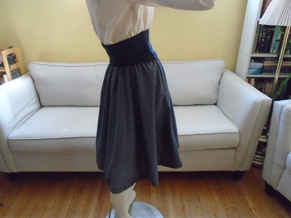 Black Circle Skirt With Tiny White Polka Dots, Tw… - image 5