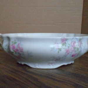Antique Wm. Guerin Limoges Oval Handled Vegetable Bowl, MISSING LID