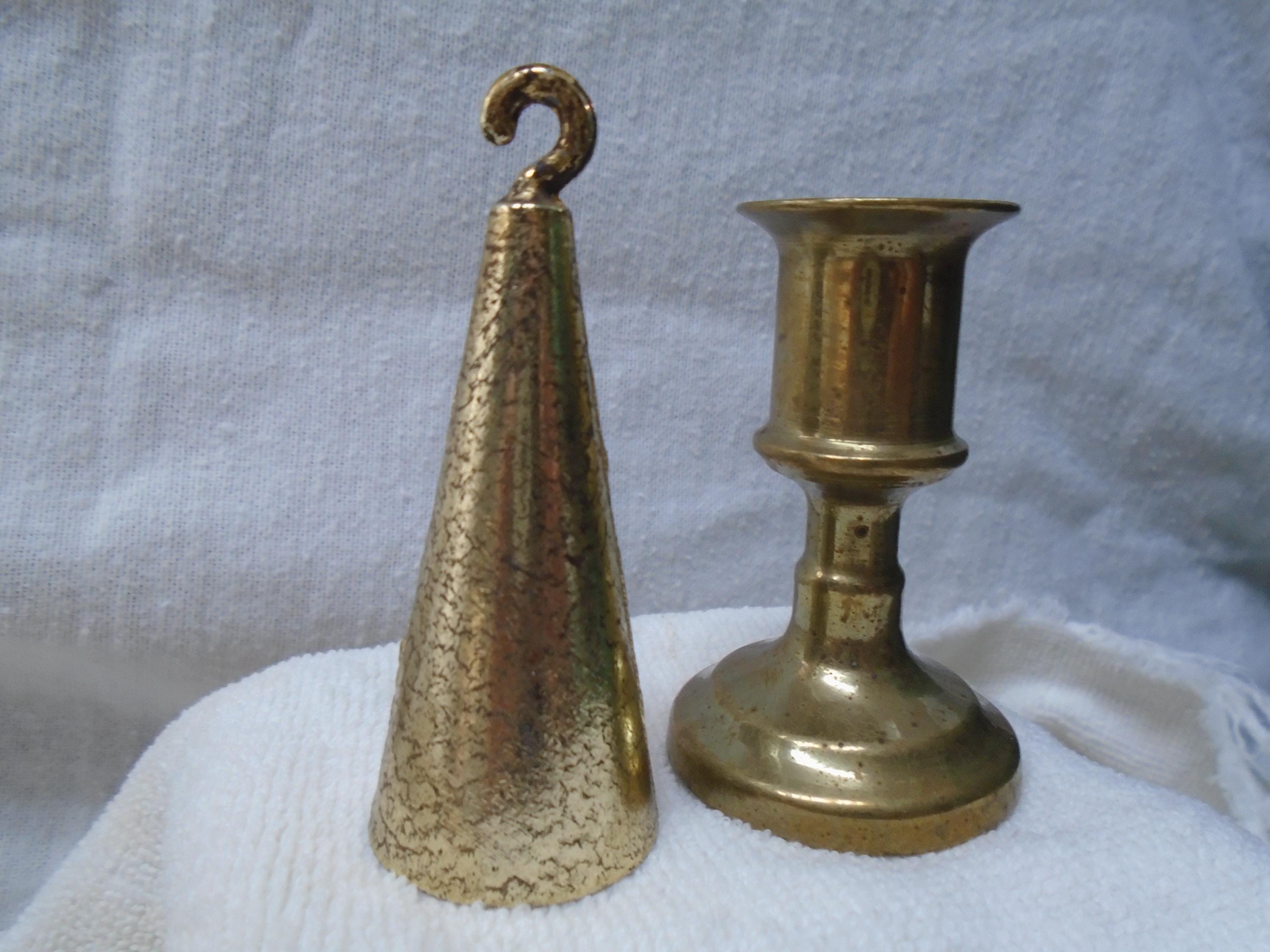 Vintage Brass Candle Holder & Snuffer Set - Lillian Vernon Italy
