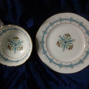 Coalport Geneva Bread & Butter Plate 6-1/4&quot; and Footed Teacup, English Bone China Dinnerware Pieces