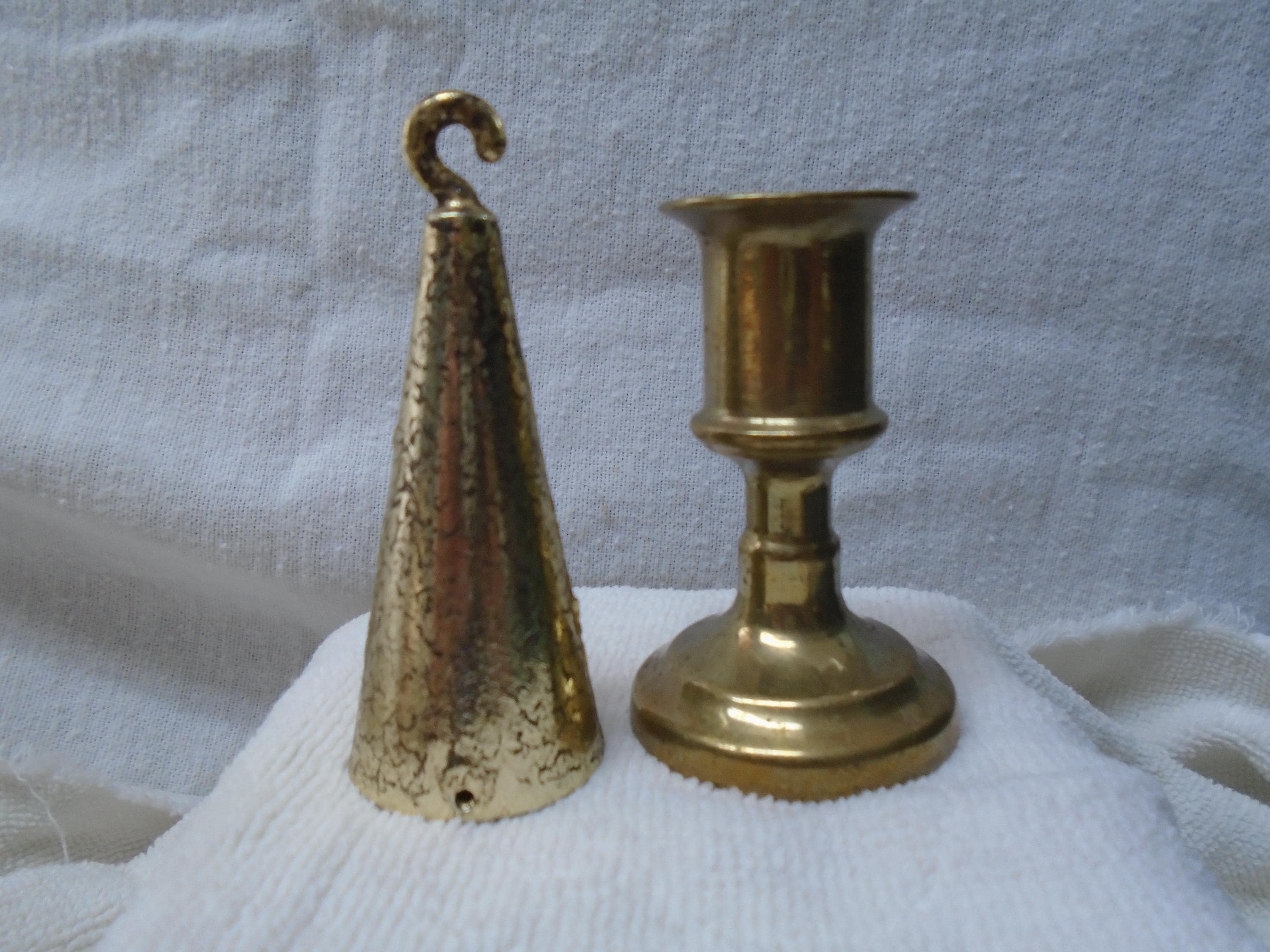 Vintage Brass Candle Holder & Snuffer Set - Lillian Vernon Italy