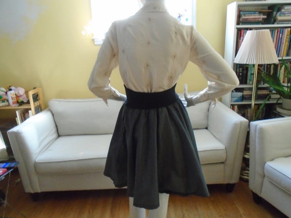 Black Circle Skirt With Tiny White Polka Dots, Tw… - image 3
