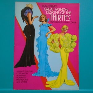 1980s Tom Tierney Paper Doll Book: 1930s Fashion Designs