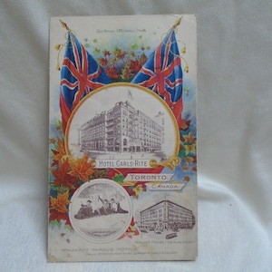 1927 Hotel Carls-Rite, Toronto, Kanada, Karta pocztowa menu kolacji i lista win