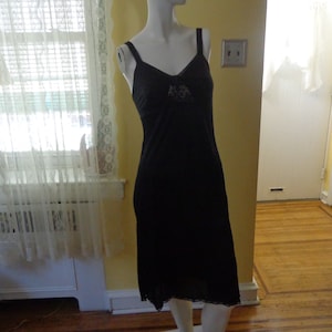 Black Slip, 14&quot; Slits on Both Sides, Vintage Lingerie